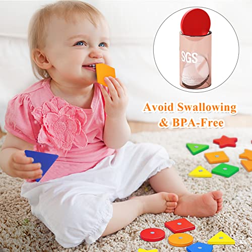 Montessori Wooden Toys for 1 2 3 Years Old Boys Girls, Color Sorting