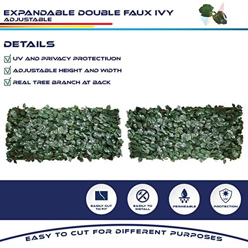 Windscreen4less Artificial Leaf Faux Ivy Expandable/Stretchable Privacy