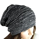Nicerocker Fashion Warmer Knitting Ski Slouch Hip-hop Beret Beanie Baggy Crochet Cap ((Black))