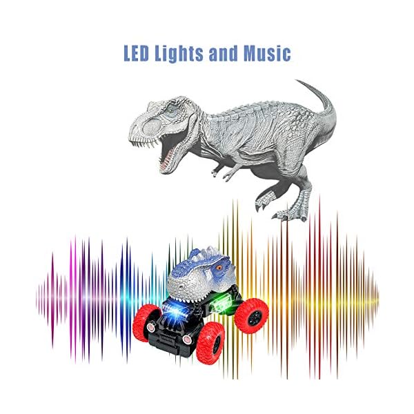 FGZU-Dinosaur-Car-Toy-With-LED-Lights-and-Realistic-Sound-The-Best-Gift-for-Boys-T-Rex FGZU Dinosaur Car Toy, With LED Lights and Realistic Sound - The Best Gift for Boys (T-Rex)