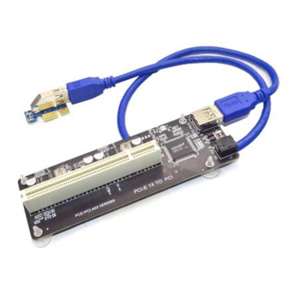 TEITEYER PCIE PCI-E PCI Express X1 to PCI Riser Card Bus Card High Efficiency Adapter Converter USB 3.0 Cable for Desktop PC