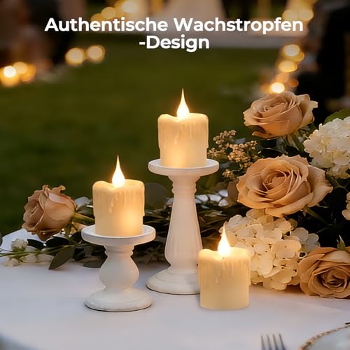 LED Tea Lights, 200H LED Candles, Rechargeable with Remote Control, Charging Station, Timer, Flickering Flame, Warm White, Dimmable Candle Warmer Lamp, Tea Lights for Party, Room, Living Room
