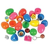 12 ~ Toy Filled Easter Eggs ~ Approx. 2.25 Inch ~ Assorted Color Eggs ~ New