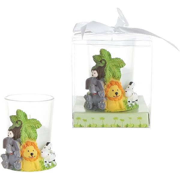 Set of 12 4 oz African Baby Shower Favor Candle//Jungle Safari Baby