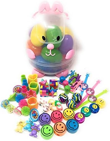 Easter Egg Hunt Basket Filled With 18 Colorful Eggs ~ Easter Kit Comes Filled With A Toy Surprise In Each Egg!! (Pink Bunny)