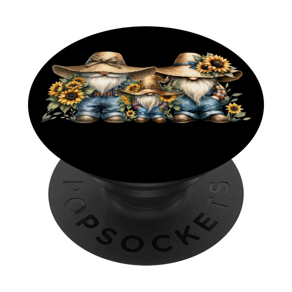 Grumpy Dad Gnomes Graphic For Men And Women Funny Gardener PopSockets Adhesive PopGrip