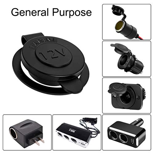 ZHSMS Universal Cigarette Lighter Cover Cap waterproof Dustproof Cover for Auto Car Cigarette Lighter Socket Plug Cover Dust Cap Car Accessory 5 Pack(Black) - Thumbnail 3