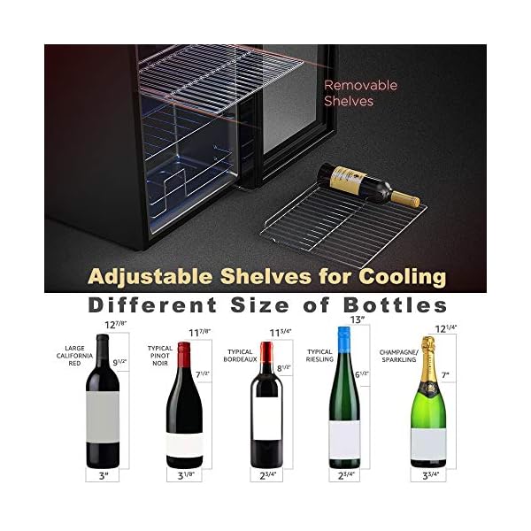 Wine-Refrigerator-28-Bottle-Compressor-Refrigerator-Freestanding-Wine-Cellars-Digital-Touch-Display-UV-Protective-Finish-Auto-Defrost-with-Wine-Aerator-Pourers-Black