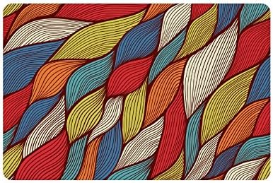 Custom Colorful Waves Art Doormat Entrance Mat Floor Mat Rug Mats Rubber Non Slip 23.6"(L) x 15.7"(W)