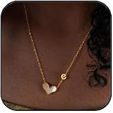 Aluinn Gold heart Necklace for Women Cute Small Tiny love heart Pendant Choker Fritillaria Chain Necklace Trendy Necklaces for Women Gold Jewelry Gift