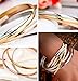 Cos2be Stainless Steel Tri-Color Interlocking Bangle Bracelets (Tri-color )