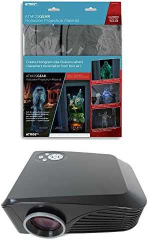 1000 Lumen LED Virtual Reality Video Projector with AtmosFearFX Hollusion Window Projection Screen