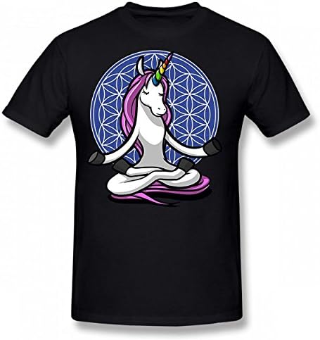 ZFADDS Flower Of Life Yoga ZEN Fun Tshirt fad Print T-Shirts Valentine Day Men's Tee Black