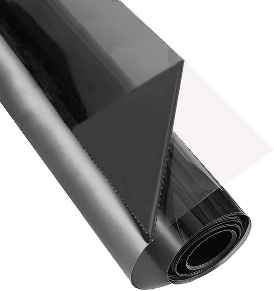 ZEALOTT Heat Rejection Window Glass Tinting Film for Residential and Commercial Uses, Sun Blocker, Solar Guard, 17.7-Inch by 6.5-Feet (45cm x 2m), Light Black