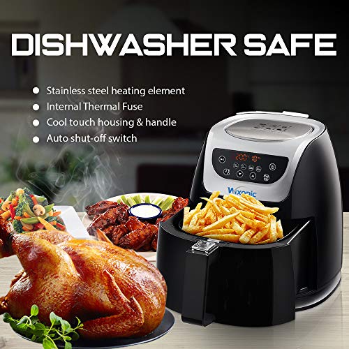 Wixonic OilFree Hot Air Fryer Oven, Electric Oilless Hot Air Cooker with Digital LED Display