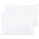 NTBAY Egyptian Cotton Queen Pillowcases - Set of 2, 500 Thread Count Cotton Pillowcases - Soft and Breathable Envelope Closure Pillow Cases - 20x30 Pillow Covers for Bed, White