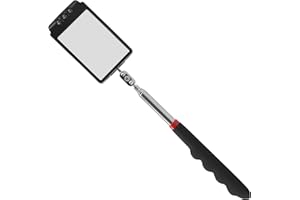 AILENYUN Telescopic inspection mirror with light large telescoping led 360 Inspection Rotating lamp automotive mechanic repair reversing on a stick extendable hand handle car extra held vehicle extended