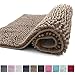 KANGAROO Bathroom Rugs, Chenille Soft Absorbent Bath Rug, Shaggy Shower Mat, Quick Dry Machine Wash Bathmat, Plush Carpet Mats for Tub, Bathtub and Room Home Decor Accessories, 30x20, Beige