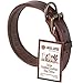 Logical Leather Padded Dog Collar - Best Full Grain Heavy Duty Genuine Leather Collar - Brown - Large