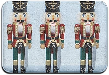 Nutcracker Front Comfortable Coral Velvet Antiskid 15.7'' W?23.6'' L Easy Clean Rubber Door Mat Rectangular Doormat
