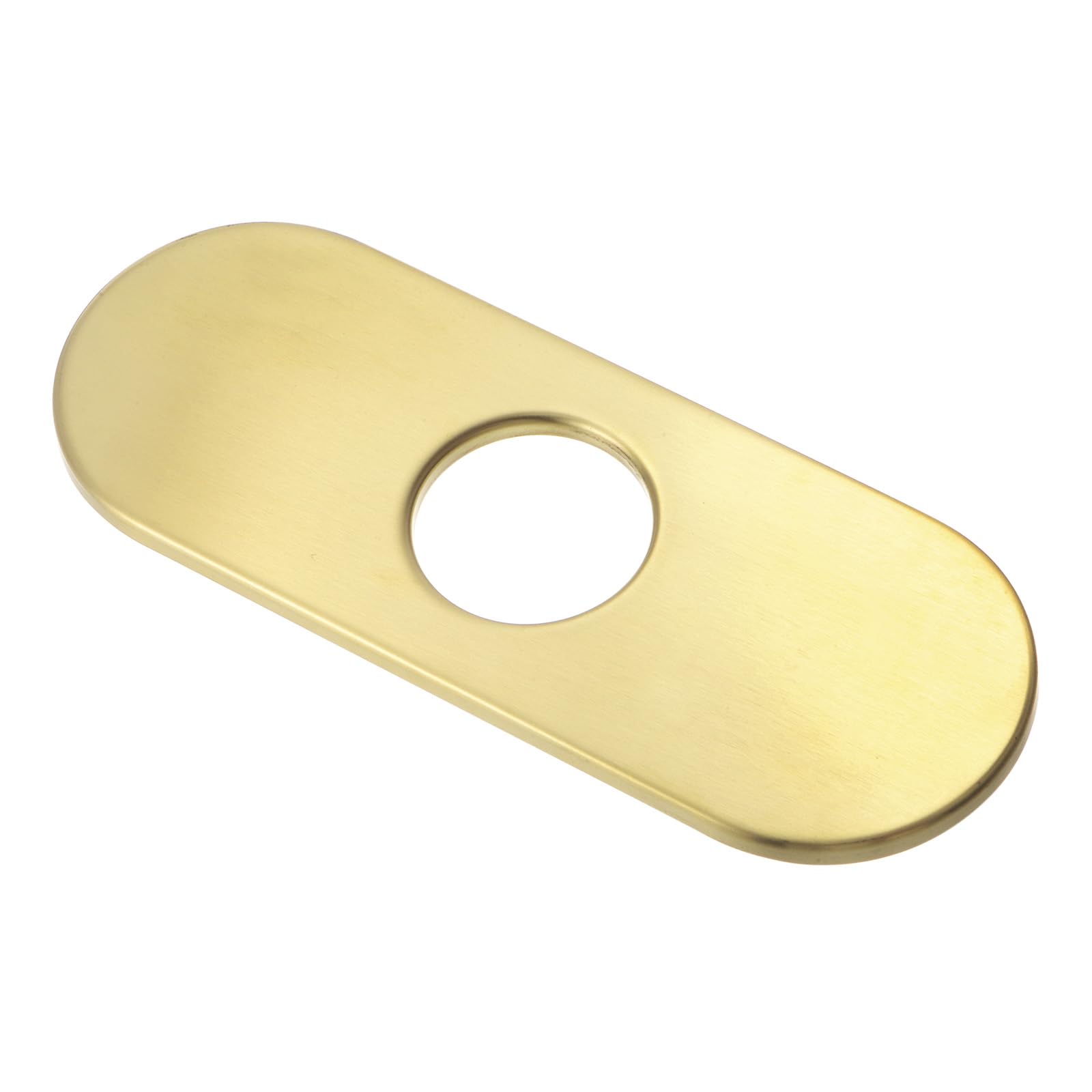 Kozelo Hole Cover Deck Plate Escutcheon-[6 Inch], Sink Cover Plate for Home Sink Faucet, Stainless Steel, Oval, Brushed Gold