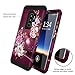 Hocase Galaxy S9 Plus Case w/Unique Floral Design, Sturdy 3-Piece Heavy Duty Shockproof Protection Hard Armor Cover Rubber Protective Case for Samsung Galaxy S9 Plus - Royal Purple/White Flowers