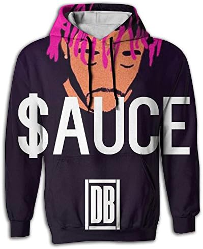 ASDFASDGZX Men's Digital Print LIL Uzi Vert Casual Cotton Pockets Personalized Hoodie Large
