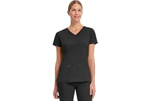 Healing Hands Women's Scrub Top V-Neck with 2 Pockets, 2-Way Stretch, and Yoga Knit Side Panels for Slim Fit- 2245