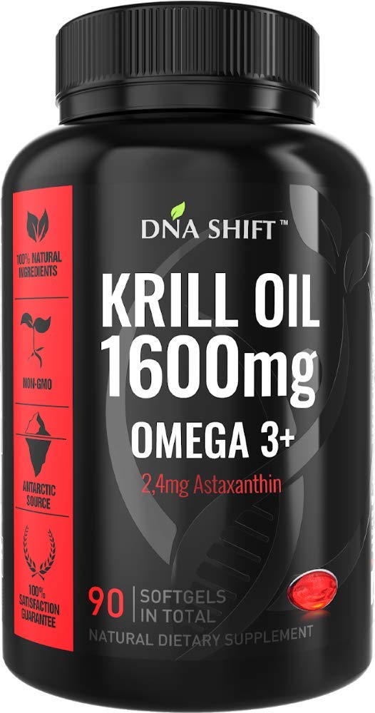 DNA Shift Krill Oil 1600 mg with Astaxanthin 2.4mg Pure Omega 3 Krill