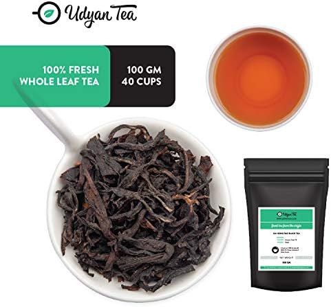 Udyan Da Hong Pao Black Tea, 3.5 oz (40 Cups) | Packed in Resealable Vacuum Pouch