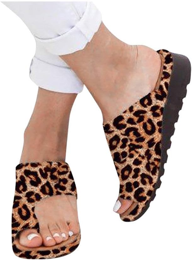 Women's Flats Wedges Platform Sandals Comfy Open Toe Beach Travel Shoes Heel Massage Soft Bottom Non-Slip