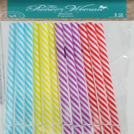 Pioneer woman assorted straws pack of 12