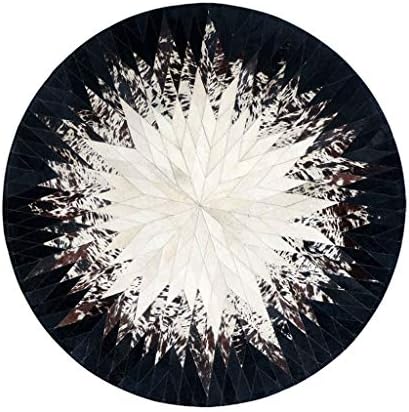 Xh2019 Carpet Indoor Room Bedside Carpet Living Room Sofa Side Black and White Round Carpet Home Cloakroom Mosaic Carpet (Color : Black, Size : 1601600.8CM)