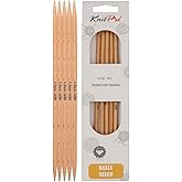 KnitPro Basix Beech Double Pointed Needles 8" (20cm) | US Size 9 (5.5mm)
