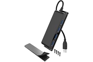 ROCKETEK 4-Port USB Hub 3.0,Portable Desk Hub Multiport USB 3.0 Hub Adapter,3.3ft Fixable USB Data Hub 3.0 USB Splitter for MacBook Pro/Air,XPS,Surface Pro,Flash Drives,HDD,Computer,Printer Camera and More