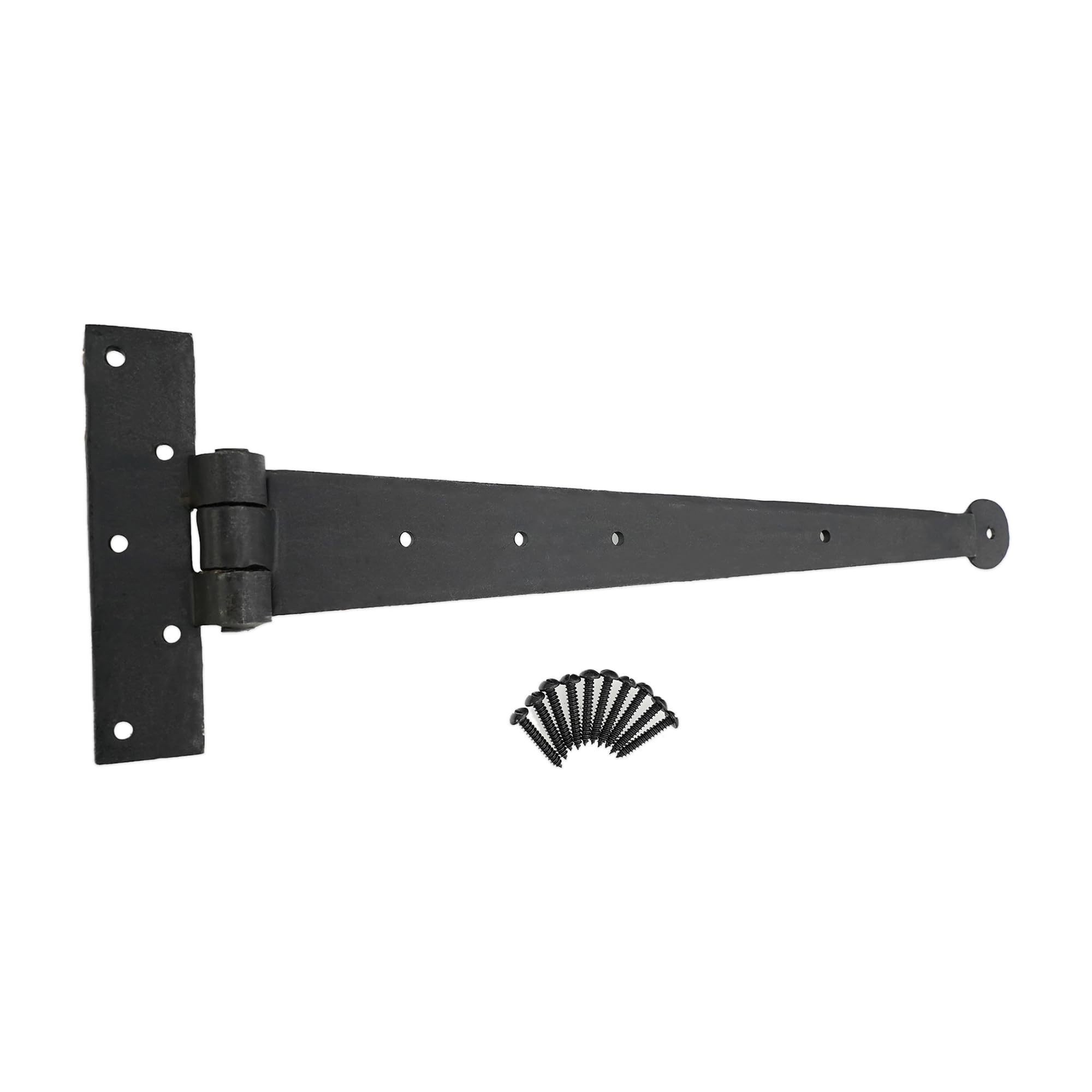 Hand Forged Tee Hinge Strap Hinge Beeswax - Penny End - 6" 9" 12" 15" 18" - Sold Individually (15" - 375mm)