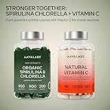 AAVALABS Organic Spirulina Chlorella Capsules 1800mg 200 Vegan view 11