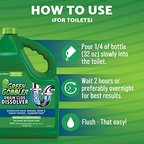Green Gobbler Drain Clog Remover Toilet Clog Remover Dissolve Hair