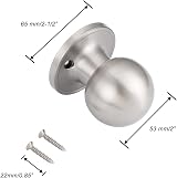 Probrico Brushed Nickel Dummy Door Knobs Round Interior Closet Single Side Half view 5
