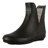 LONDON FOG Womens Piccadilly Rain Boot black matt 9