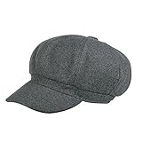 VBIGER Men and Women's Woolen Fedora Newboys Hat (Grey)