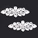 Santfe Fashion Crystal Rhinestone Flower Shoe Buckle Shoe Clips for Bridal Wedding Party Shoe Decoration (Silver)
