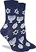 Good Luck Sock Women's Hanukkah Crew Socks - Blue, Adult Shoe Size 5-9
