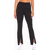 Zobha Womens Daily Ultra High Rise Slit Front Flare Pant