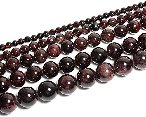 AAA Natural 1 Strand Red Garnet Gemstone Beads for Jewelry Making |10 mm Red Garnet Round Beads | Red Garnet Plain Round Loose Beads |15" Strand | Bracelet Necklace Making Ball Beads