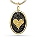 Love Necklace with I Love You inscribed in 120 languages in Miniature Text of Pure Gold on a Romantic Onyx Pendant for Women, 18