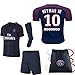 Vivishop PSG Neymar Kid Youth 2017/18 17 2018 PSG Neymar Paris Saint Germaine Replica Home, Away Third Jersey Kit Plus Soccer Bag Ages 2-12 (Neymar Home Jersey, Sizes 26 (Ages 8-9))