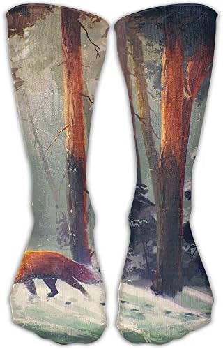 Ankle Support 30CM Low Cut Socks Fox In The Forest Print Ankle Compression Socks Foot Sleeve Athletic Quarter Socks