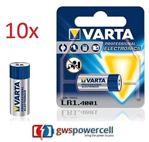GWS-POWERCELL® VARTA PROFESSIONAL ELECTRONICS Lady LR1 jeweils im Einzelblister verpackt / NEU & OVP (LR1, 10 Stück)