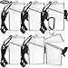 6 Pack Waterproof ID Badge Holder Case Waterproof Clear Vertical ID Card Holder with Lanyard Carabiner and Keychain